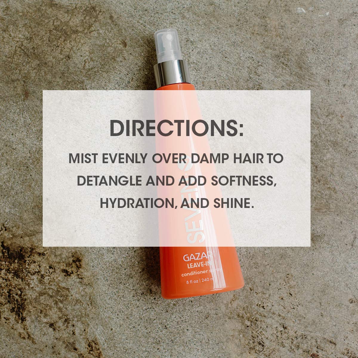 SEVEN spray texture on strands showing lightweight finish and smoothness