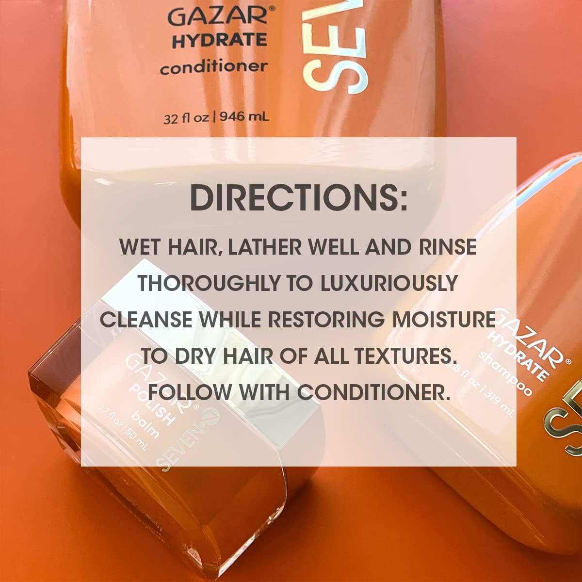 SEVEN hydrate shampoo in shower being applied for moisturized hair