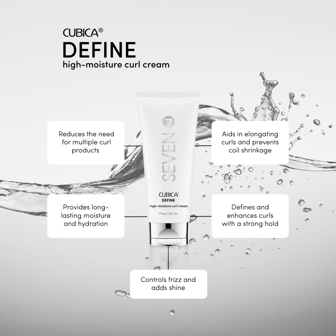 SEVEN cream being applied to damp curls for improved definition