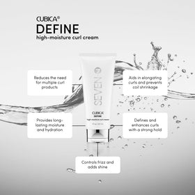SEVEN cream being applied to damp curls for improved definition
