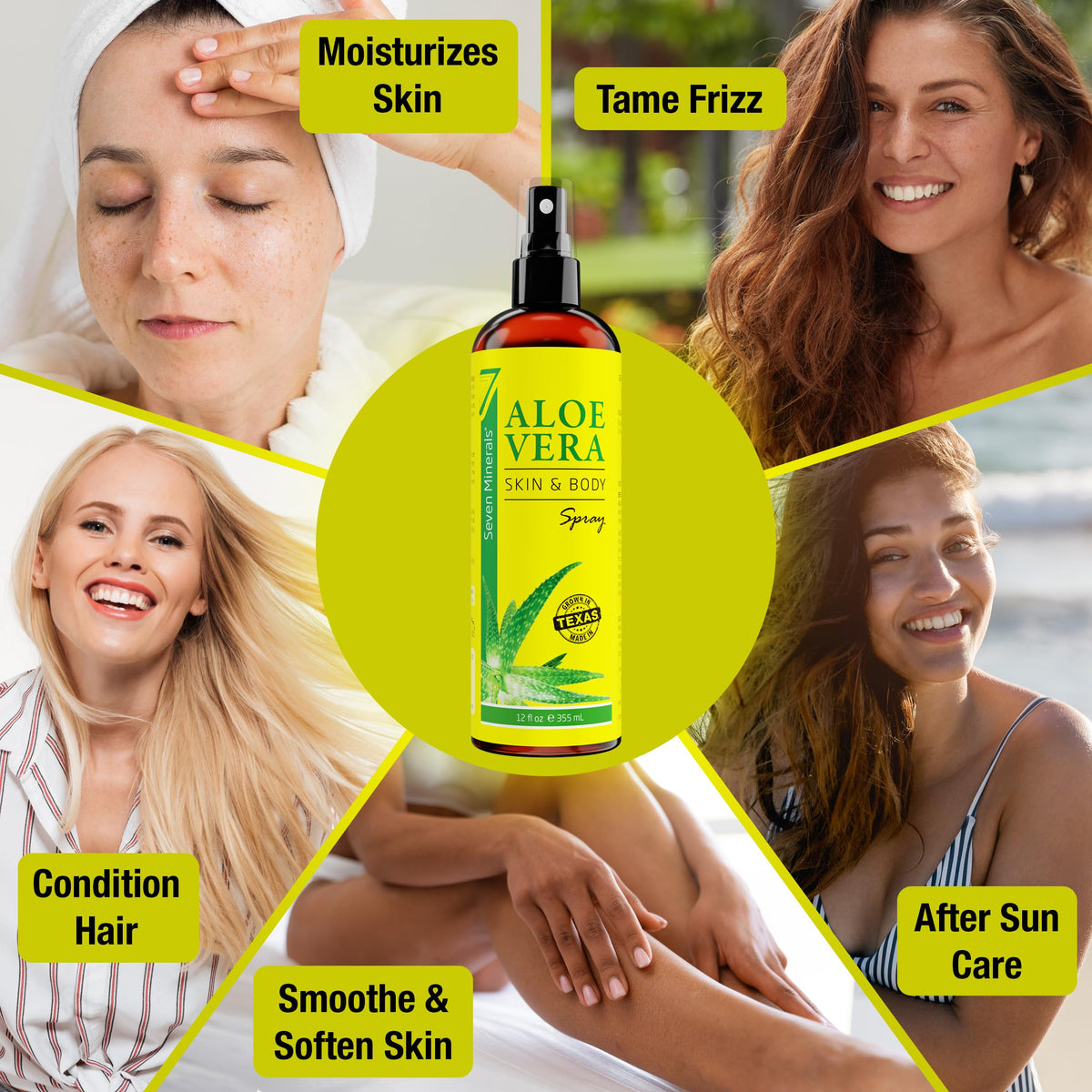 Seven Minerals aloe texture closeup highlighting fresh, absorbent liquid