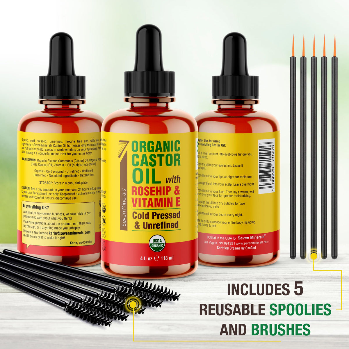Seven Minerals application on eyebrow demonstrating neat grooming and fuller look