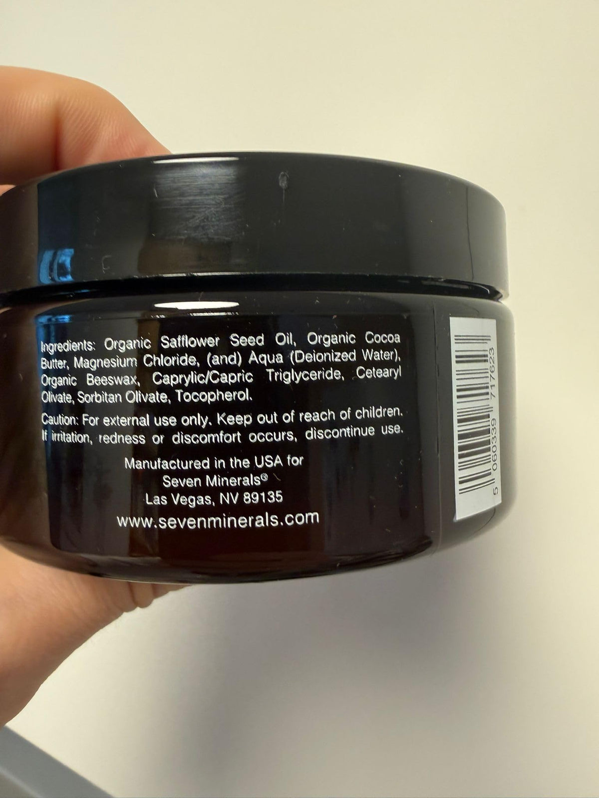 Seven Minerals cream applied on arm demonstrating easy absorption benefit