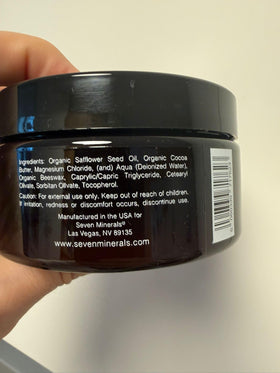 Seven Minerals cream applied on arm demonstrating easy absorption benefit