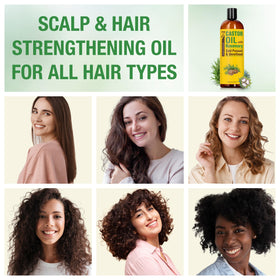 Seven Minerals applied to scalp with fingertips demonstrating targeted nourishment