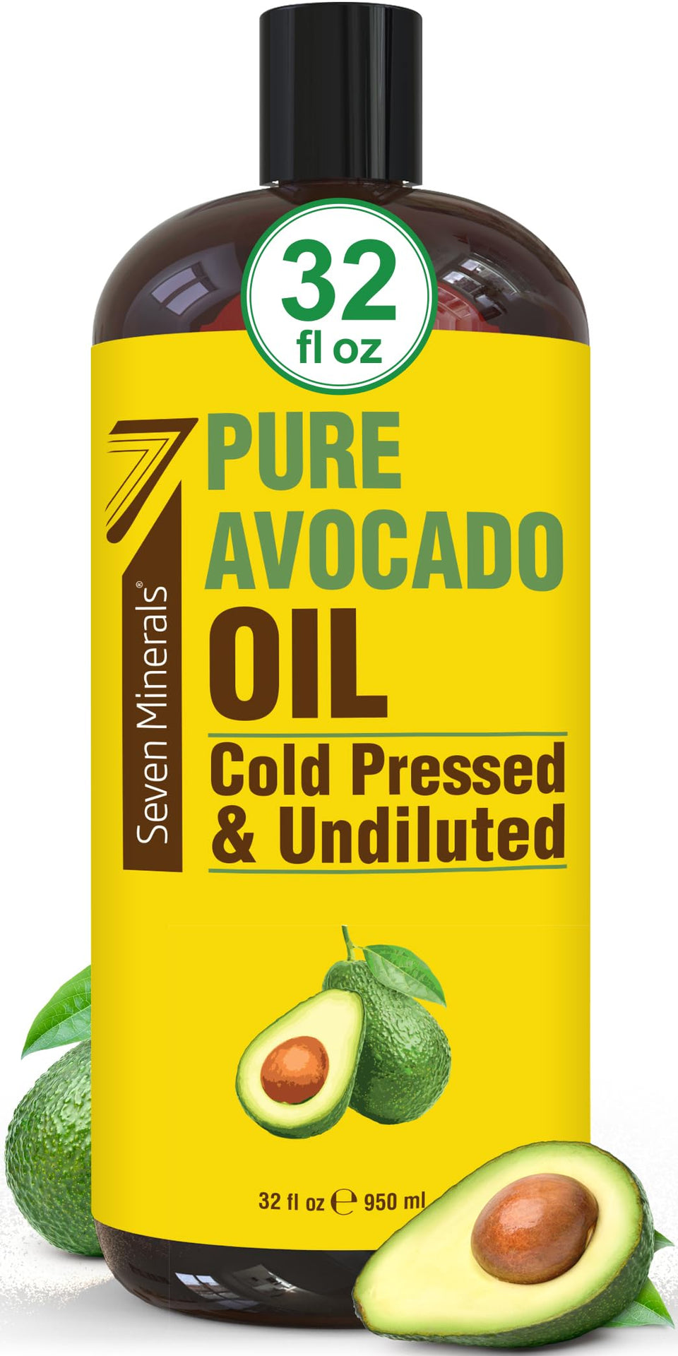 Seven Minerals front packaging showing 32oz bottle and label benefits