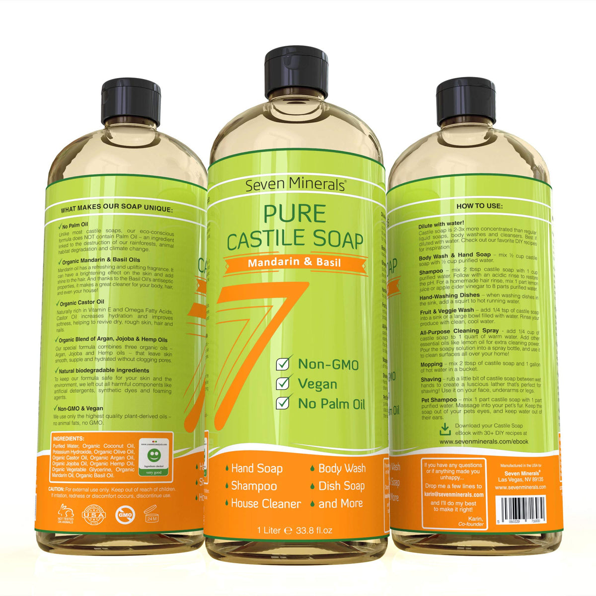 Bathroom scene with Seven Minerals in use showing gentle cleansing benefit