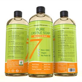 Bathroom scene with Seven Minerals in use showing gentle cleansing benefit