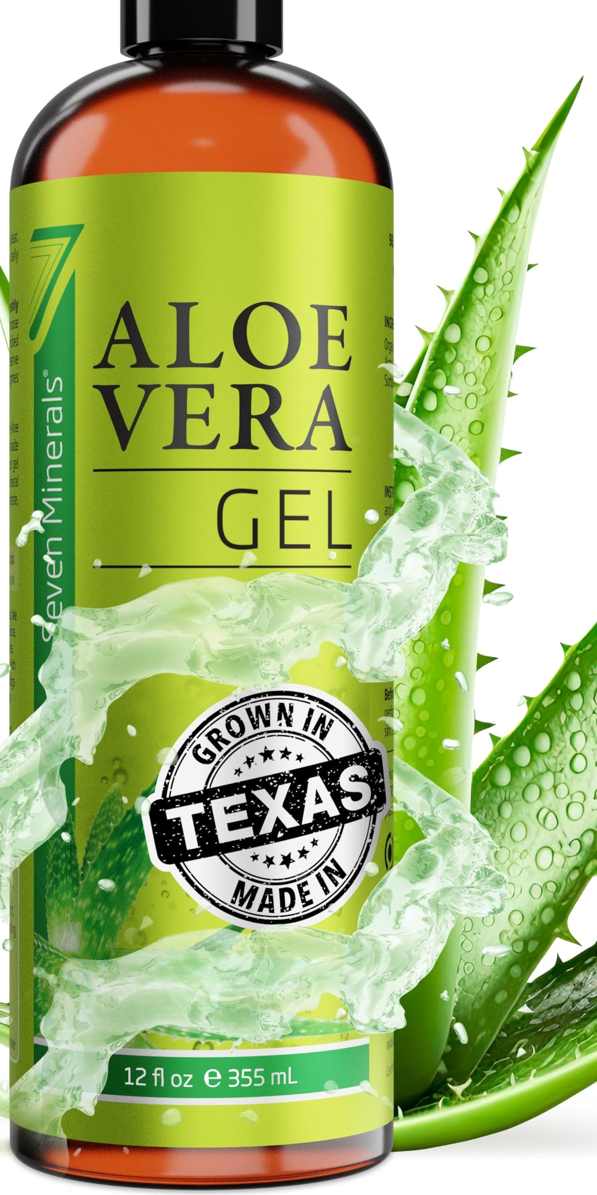 Seven Minerals front packaging showing label and 12 oz size benefits
