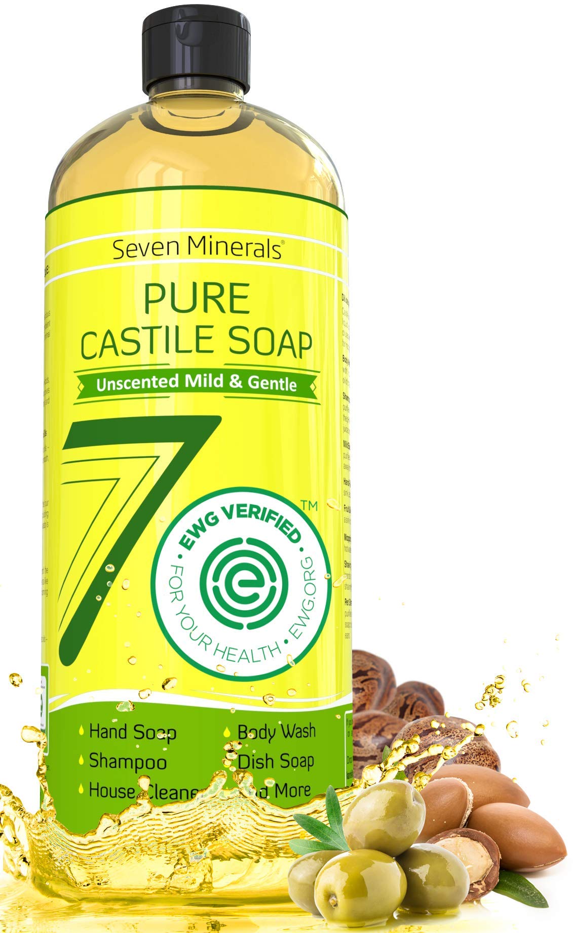 Seven Minerals front packaging shows bottle and brand, promoting eco-friendly use