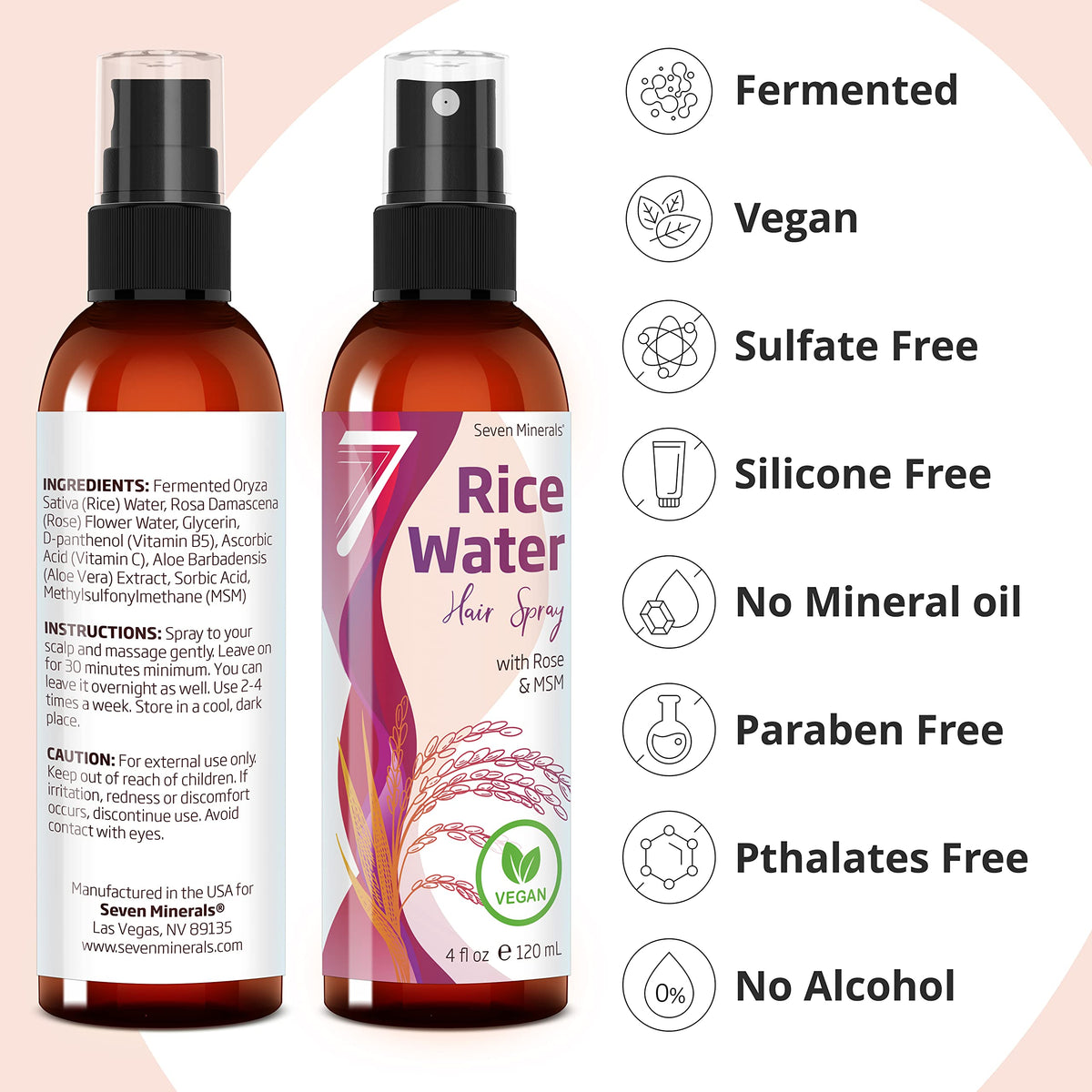 Seven Minerals spray applied to hair roots demonstrating quick refresh benefit