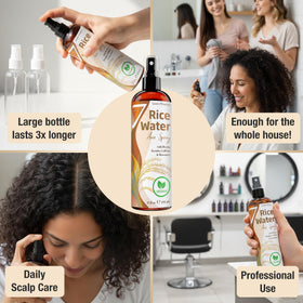 Seven Minerals being sprayed onto wet hair to improve manageability and softness