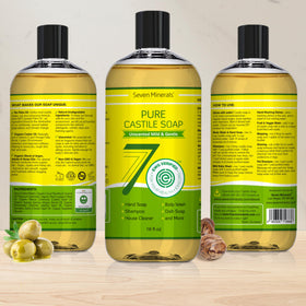 Seven Minerals pouring soap close-up highlighting smooth texture and control