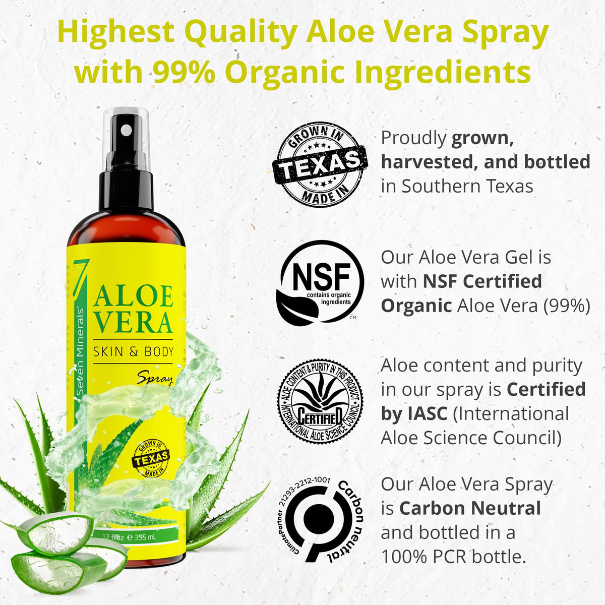 Seven Minerals spray nozzle closeup illustrating easy application