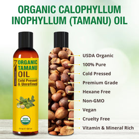 Seven Minerals tamanu oil texture close-up highlighting fast absorption