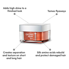 SEVEN close-up of balm texture highlighting silk amino shine benefit