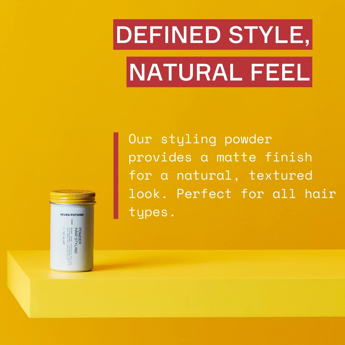SEVEN POTIONS before and after scale showing fuller hair benefit