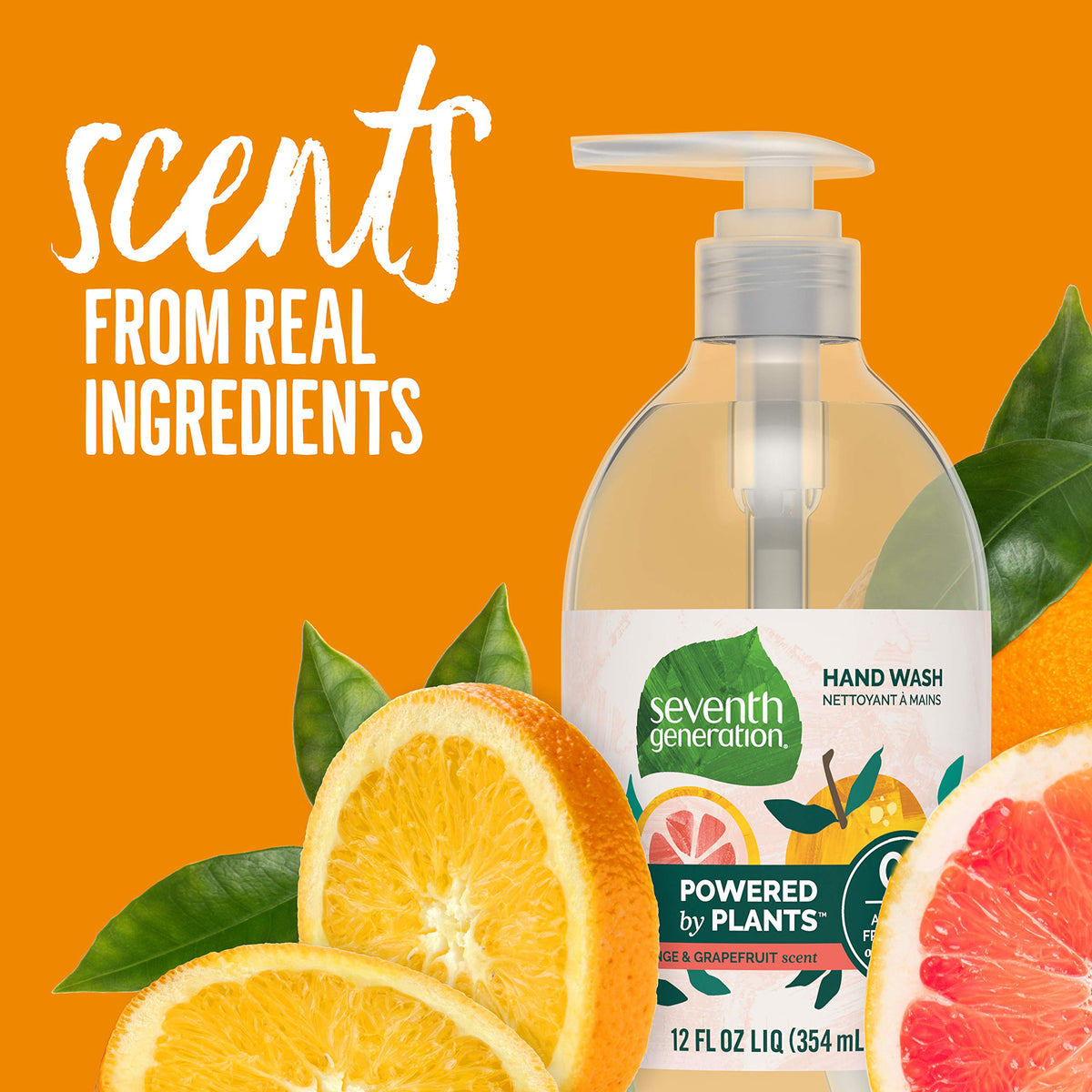 Seventh Generation soap lather on hands showing gentle cleansing action