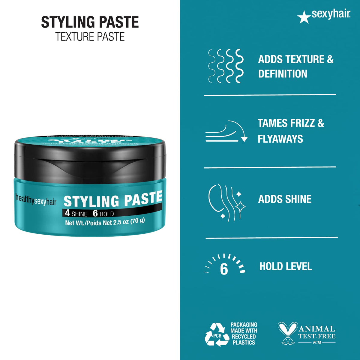 SexyHair styling paste applied to short hair delivering separation and control