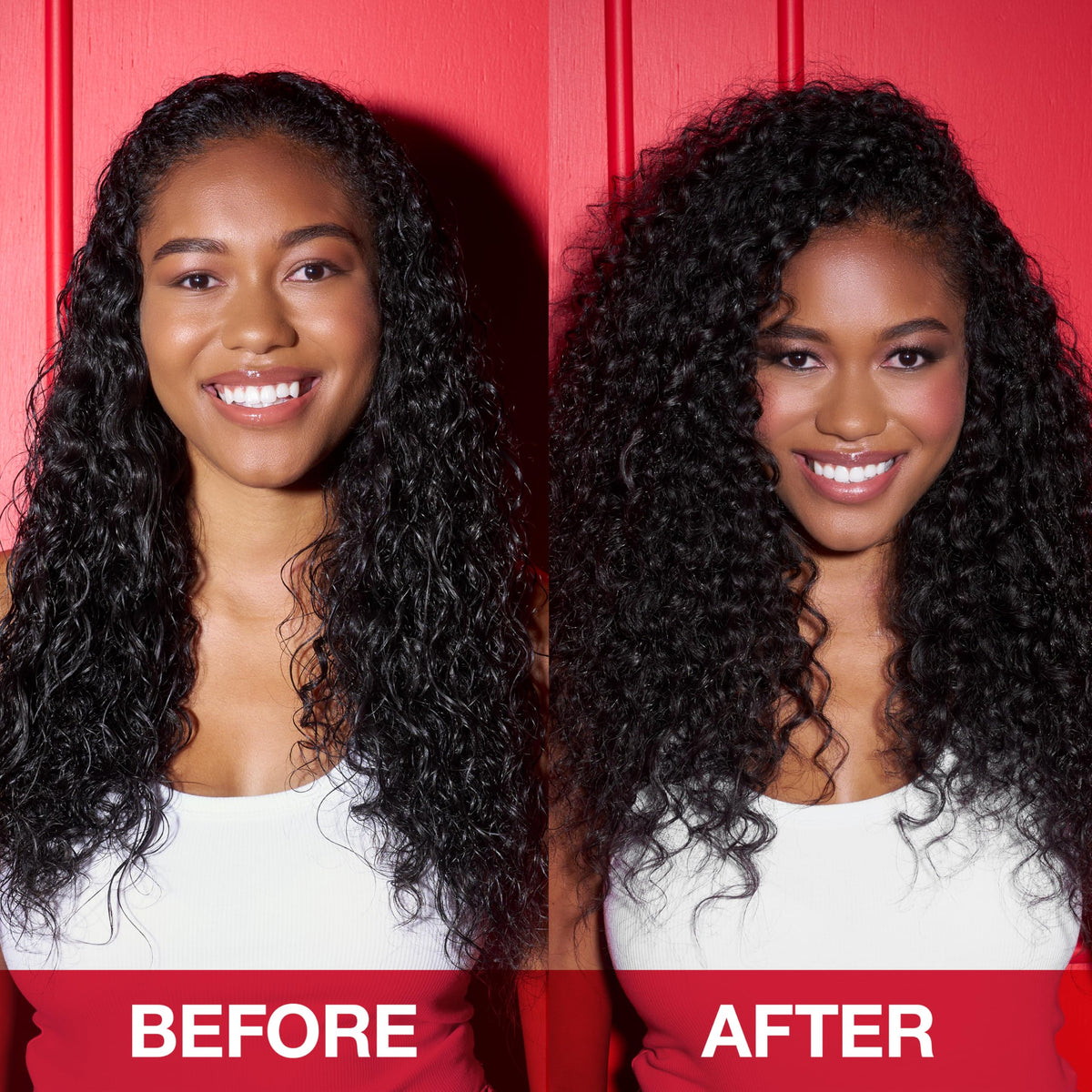 SexyHair product being applied in hair, shows lift and natural separation benefit