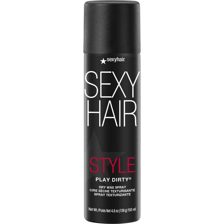 SexyHair front packaging of Dirty Dry Wax Spray shows product and benefits