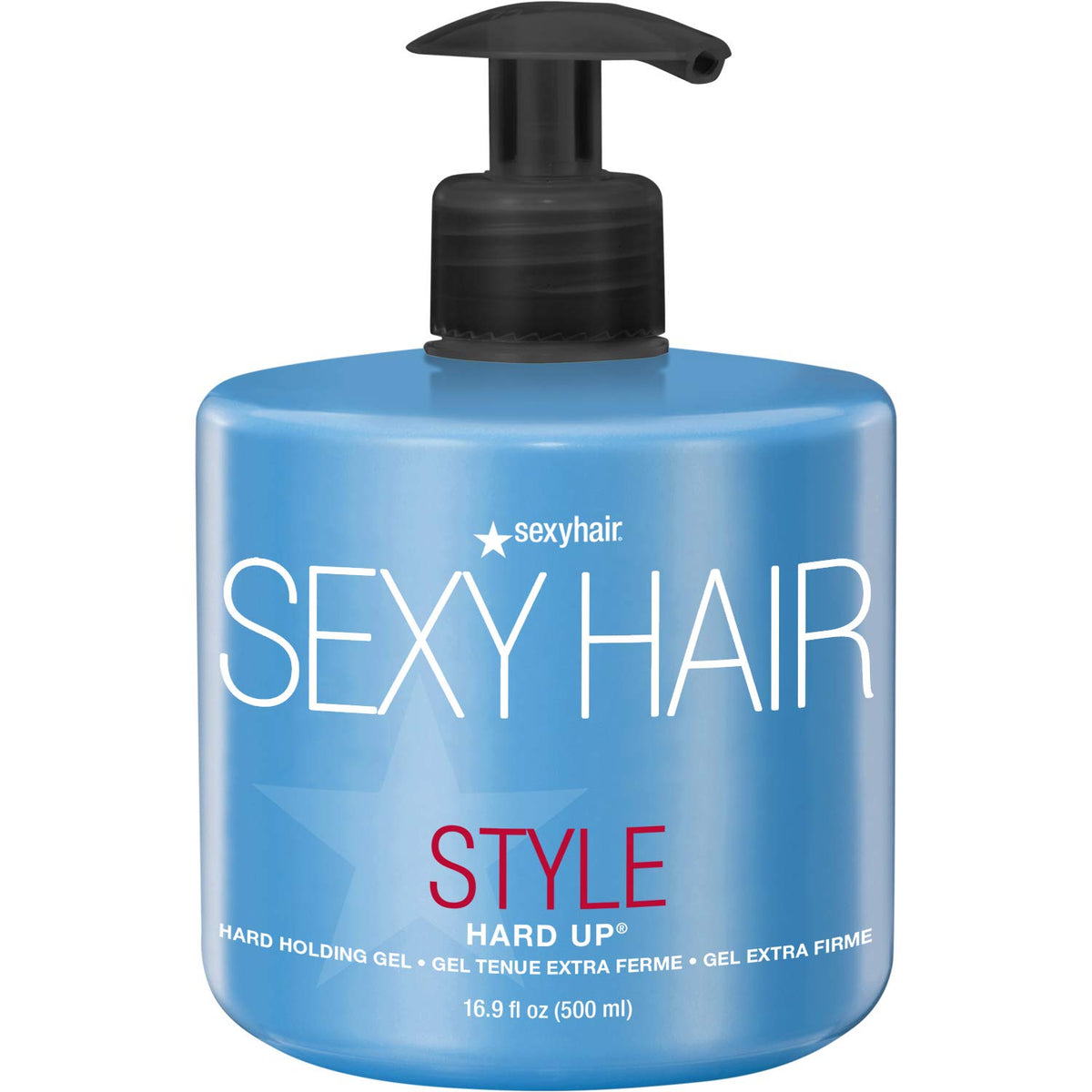 SexyHair Hard Up front packaging showing bottle and branding, conveys strong hold