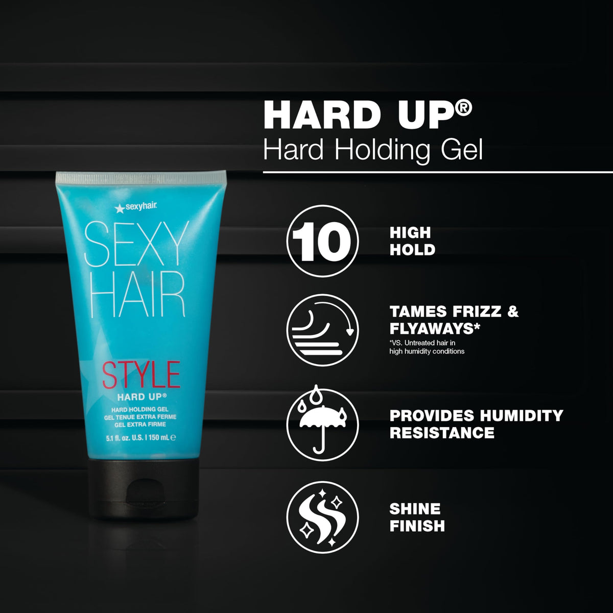 SexyHair Hard Up used to spike men's hair, shows extreme hold and style definition