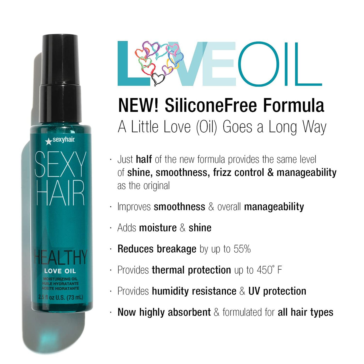 SexyHair Healthy Love Oil being applied to damp hair for smoother blowout