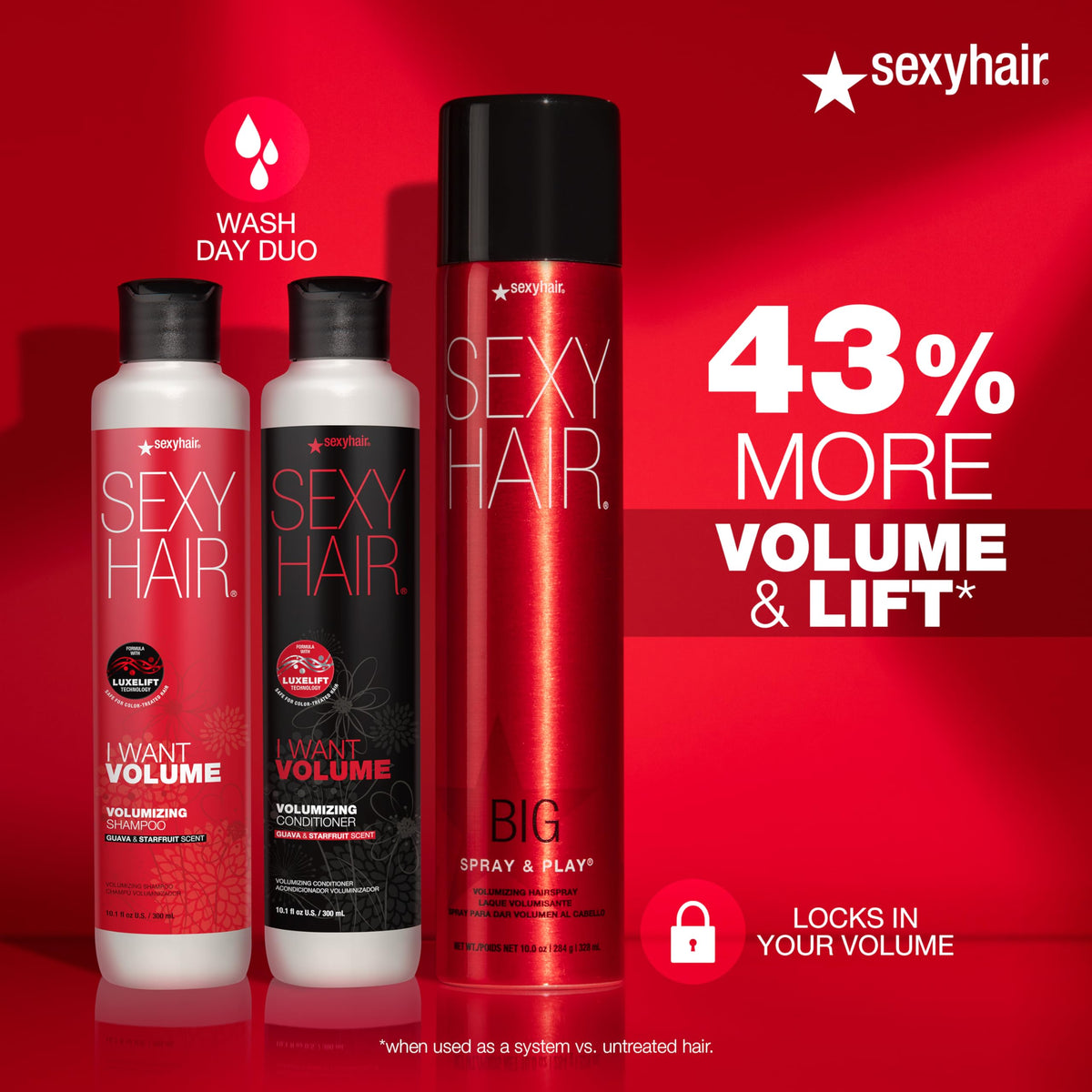 SexyHair model with fuller-looking hair after using the conditioner