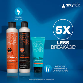 SexyHair applied to damp hair ends, reduces appearance of split ends and frizz