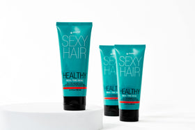 SexyHair 3.4 oz bottle beside ruler, clear size reference and travel-friendly