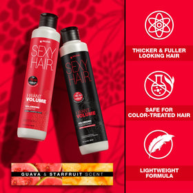SexyHair shampoo texture poured to show lightweight foam and easy lathering benefit