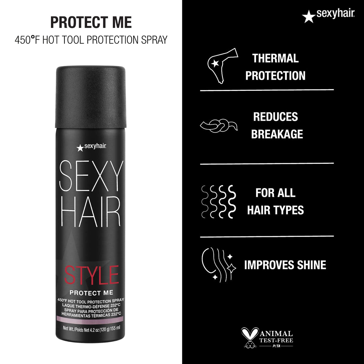 SexyHair bottle size comparison for travel-friendly styling protection