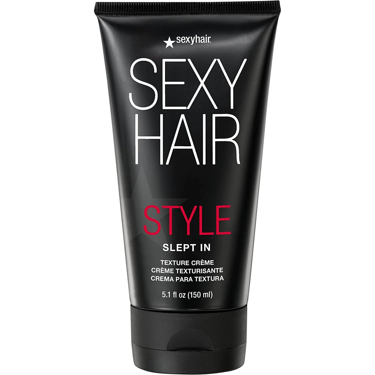 SexyHair product front view showing bottle and label, adds effortless texture