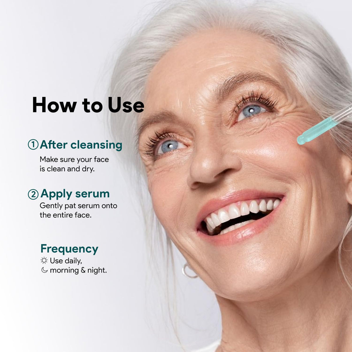 SEYOUL applying serum to cheek demonstrating smooth, non-greasy feel