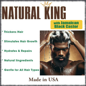 SFC Natural King lather on hair illustrating cleansing and volume benefit