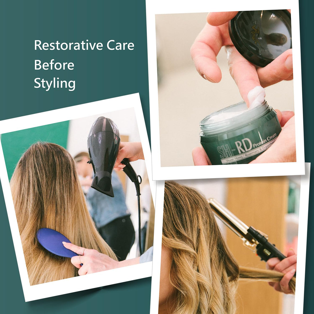 SH-RD before and after split ends improvement for visible smoother ends