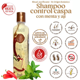 SHAEIO Mint and Ají shampoo pump dispensing for fresh scalp cleansing benefit