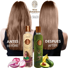 SHAEIO onion shampoo pump close-up highlighting gentle dispensing and control