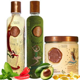 SHAEIO front packaging of Ritual Botanico kit showing complete set and benefit