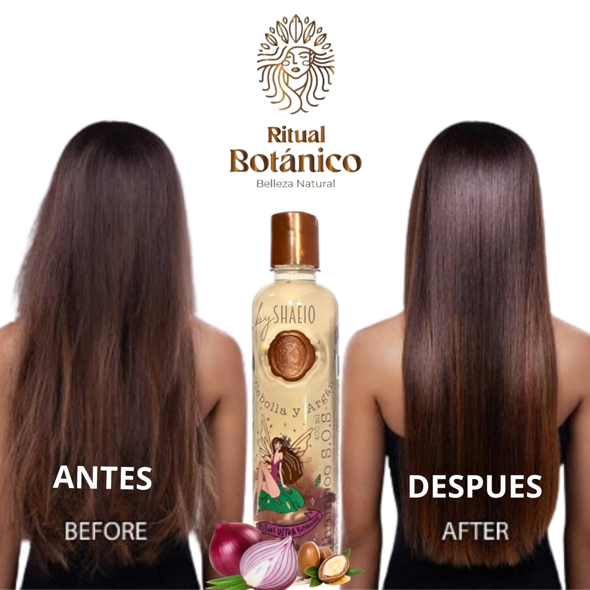 SHAEIO back label close-up showing ingredients and usage benefits for informed shoppers