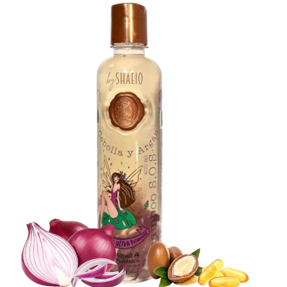 SHAEIO RITUAL BOTANICO front bottle view showing 400ml repair shampoo and clear branding