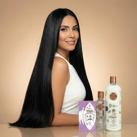 SHAEIO brush applying keratin to hair for professional smoothing