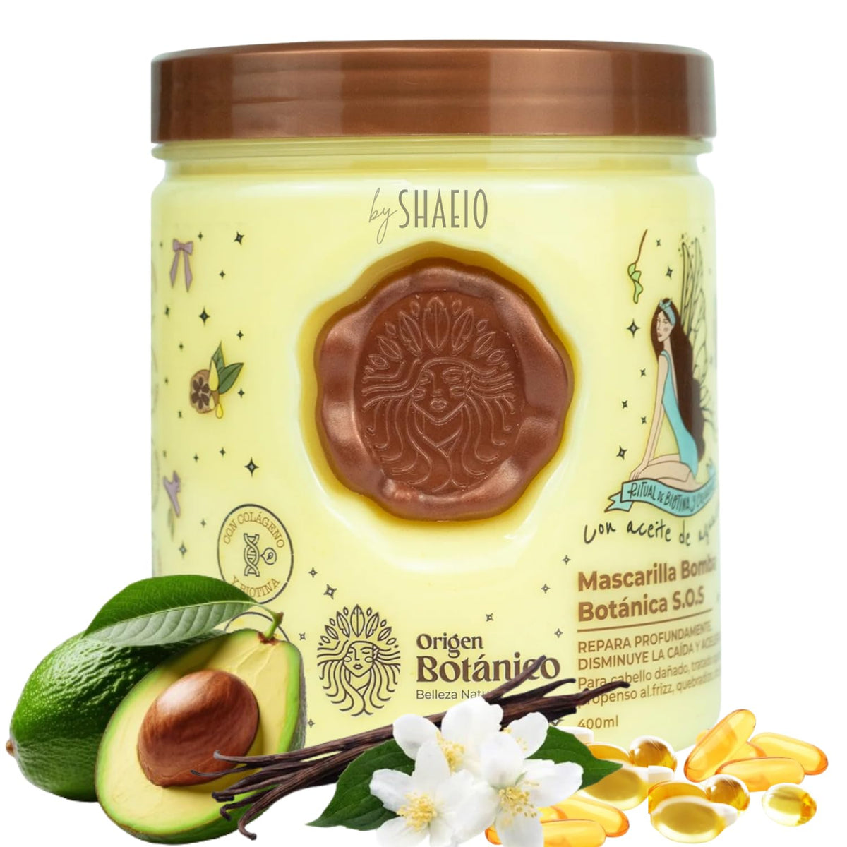 SHAEIO RITUAL BOTANICO front jar view showing packaging and restorative benefits
