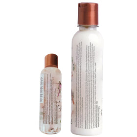 SHAEIO size comparison of 250ml keratin and 120ml protector for scale clarity