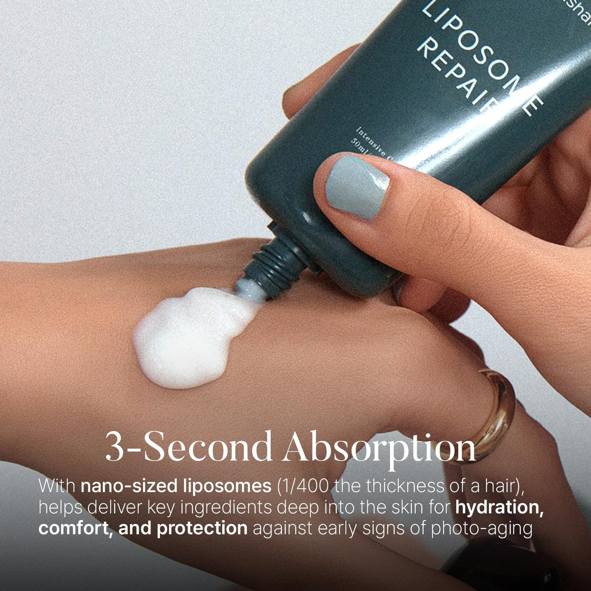 shaishaishai close-up texture of milky cream highlighting lightweight, fast-absorbing finish