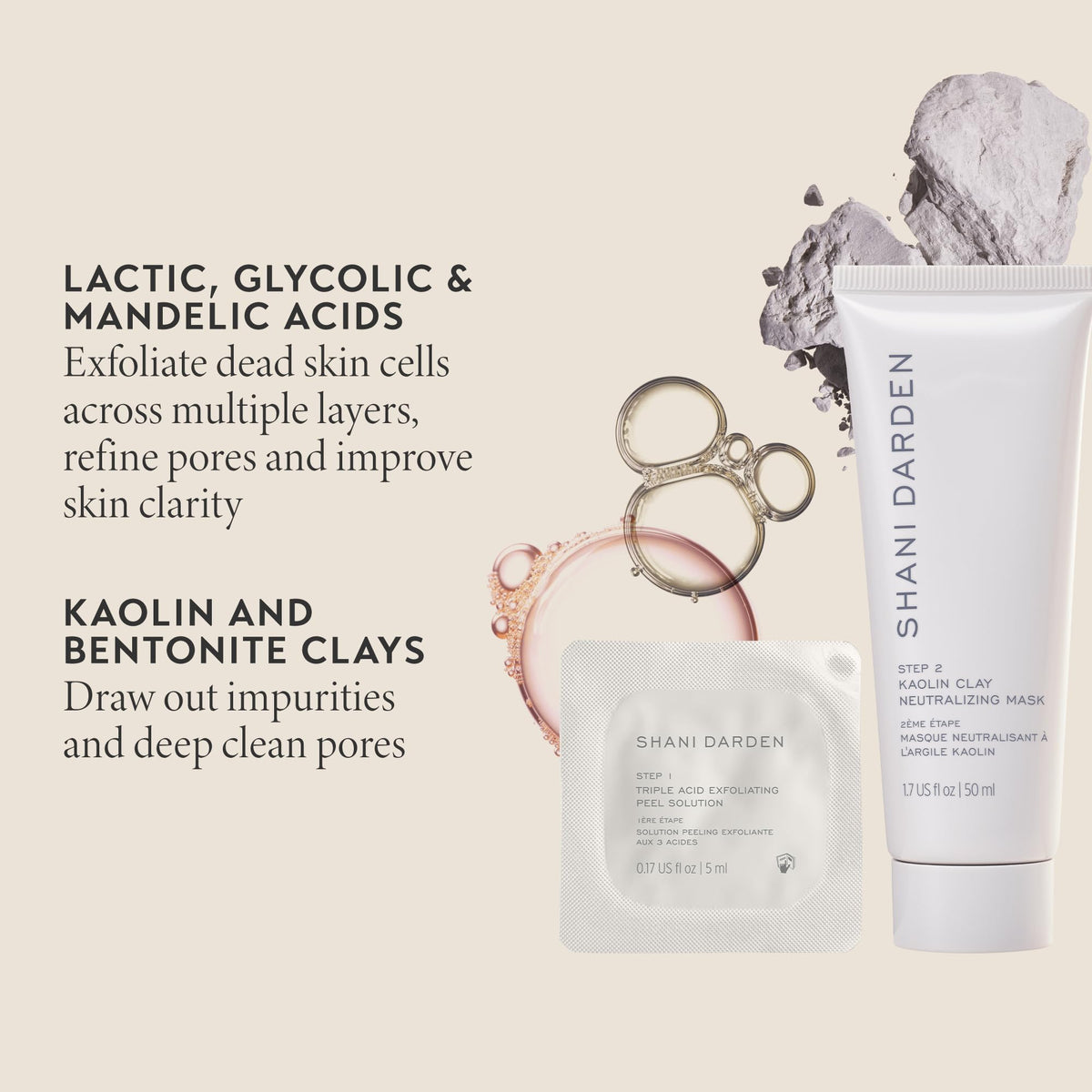 SHANI DARDEN kaolin neutralizing mask cream detail showing purifying benefit