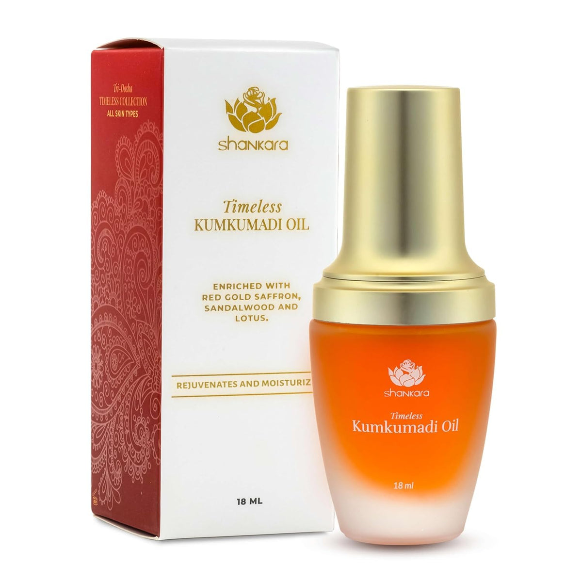 Shankara bottle front packaging showing saffron infusion and benefits