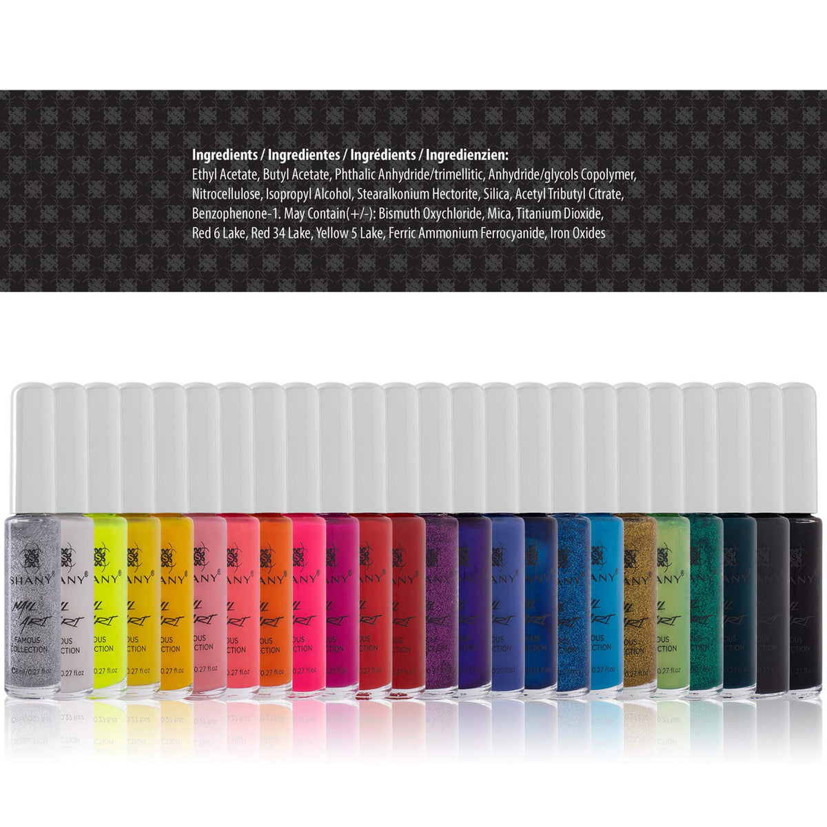 SHANY built-in thin brush close-up for precise nail art strokes benefit