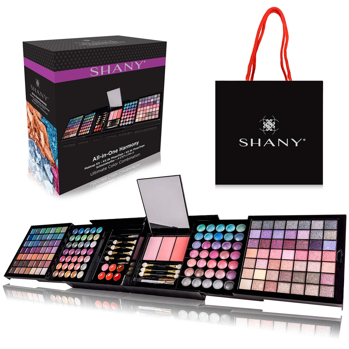 SHANY open palette front view showing full color range and easy storage benefit
